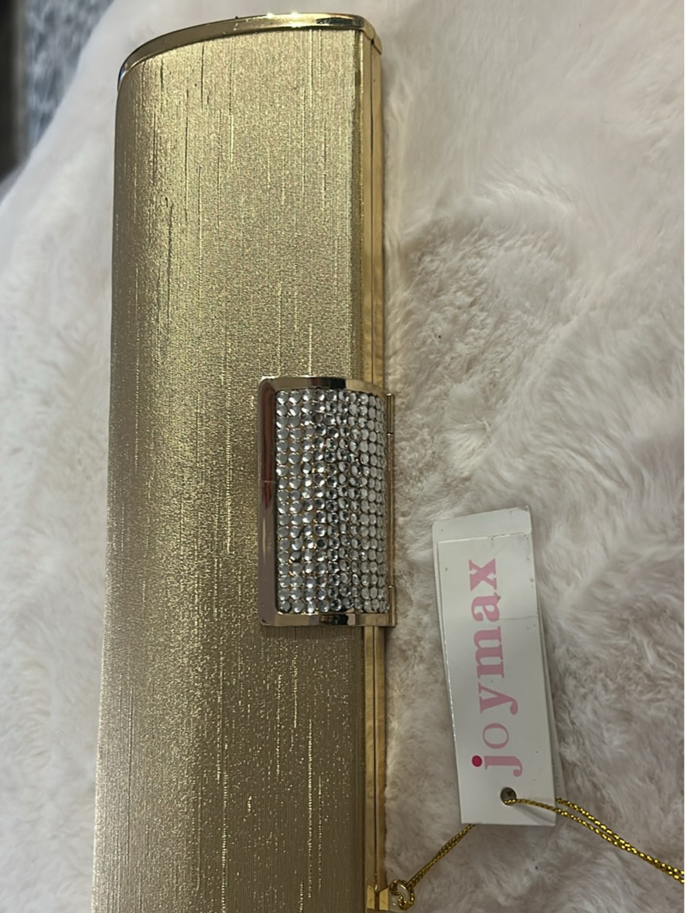 Joymax Gold Crystal-Accent Evening Clutch